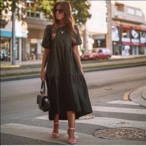 Zara Asymmetric Poplin Dress